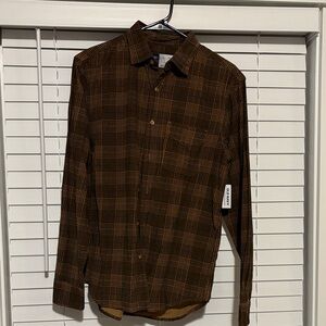 Old Navy Brown Plaid Men's Shirt